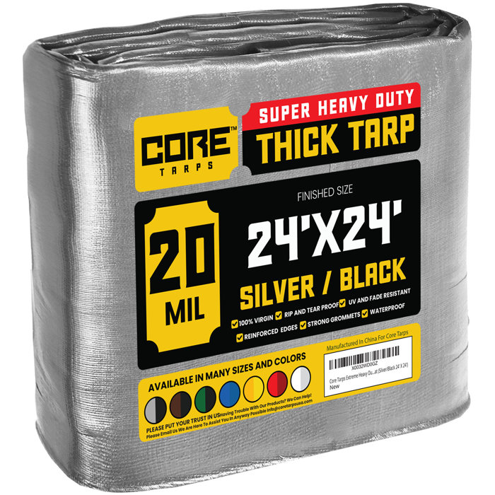 Core Tarps Extreme Heavy Duty 20 Mil 24" X 24" Waterproof Cover Tarp